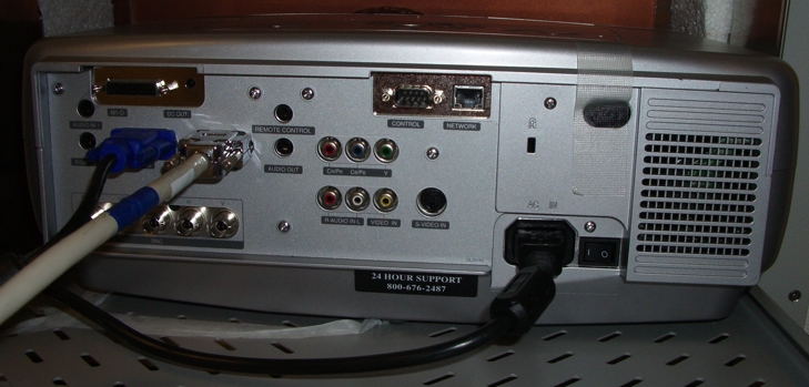 MEG Visual Projector (Top): The Control Panel and Power Switch.