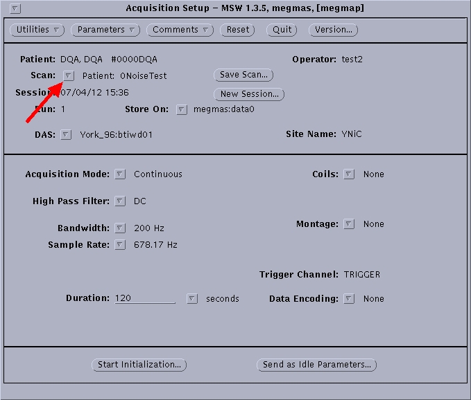 Acquisition Setup - Choosing a Scan