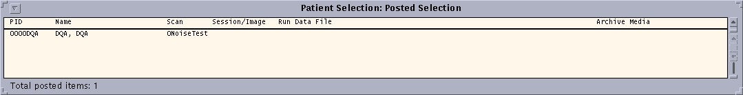 Patient Selection Window