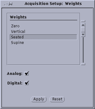 Acquisition Weights Control